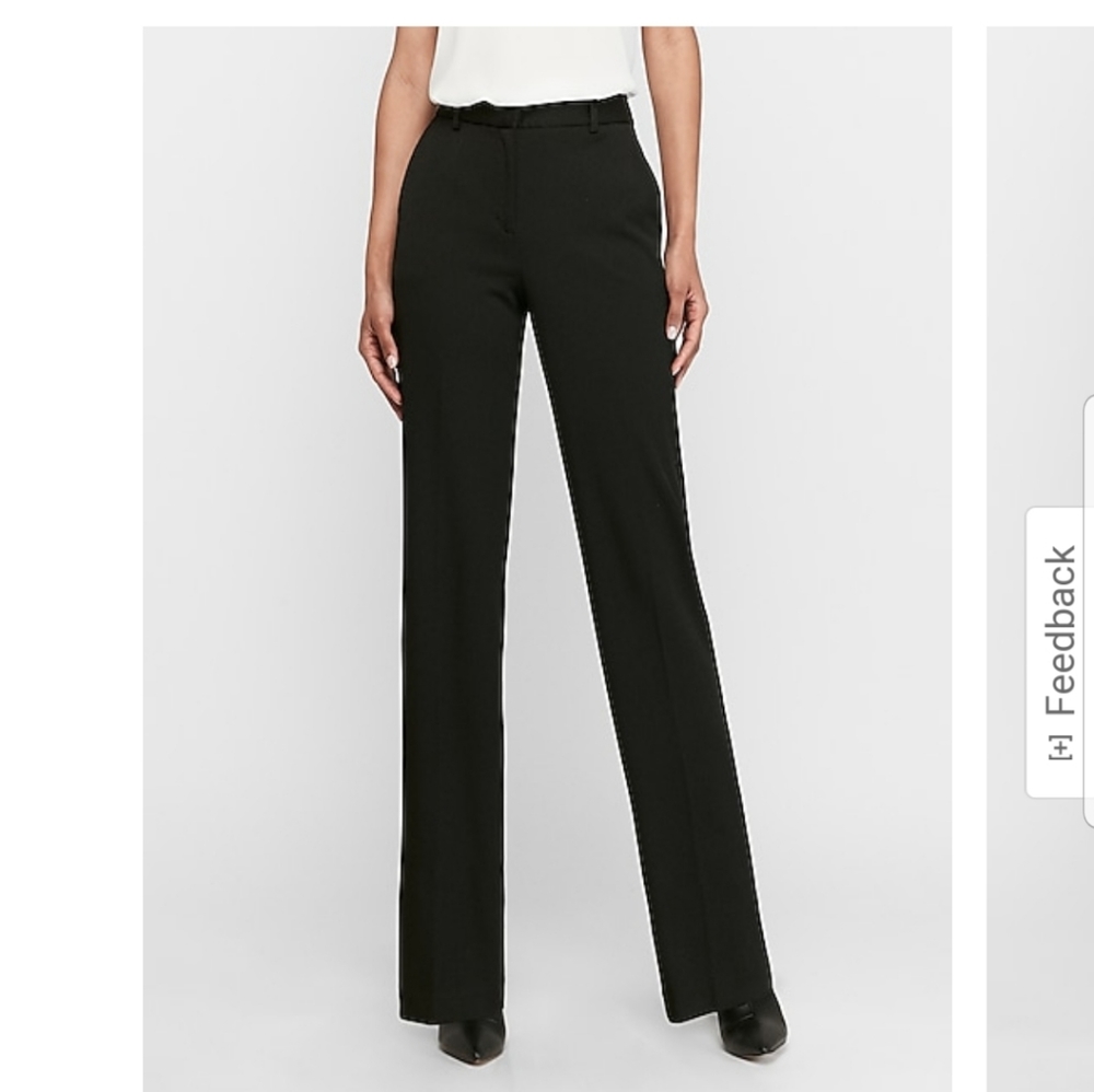 Express Curvy High Rise Trouser Sz 8R Black
